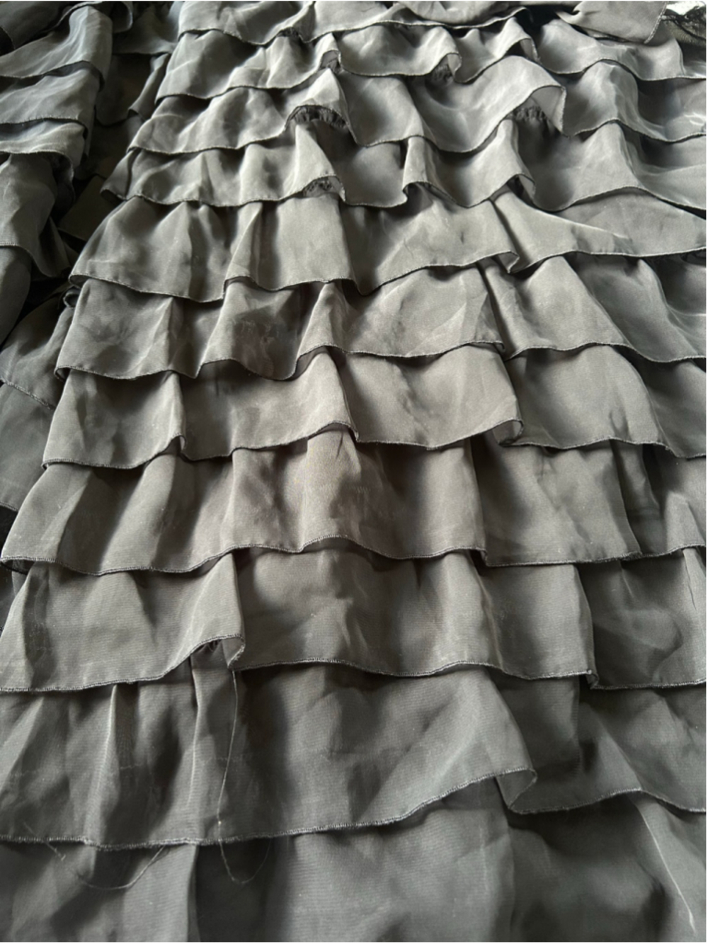 Fabric: 31”x56” Pre-Ruffled Black Sheer Fabric